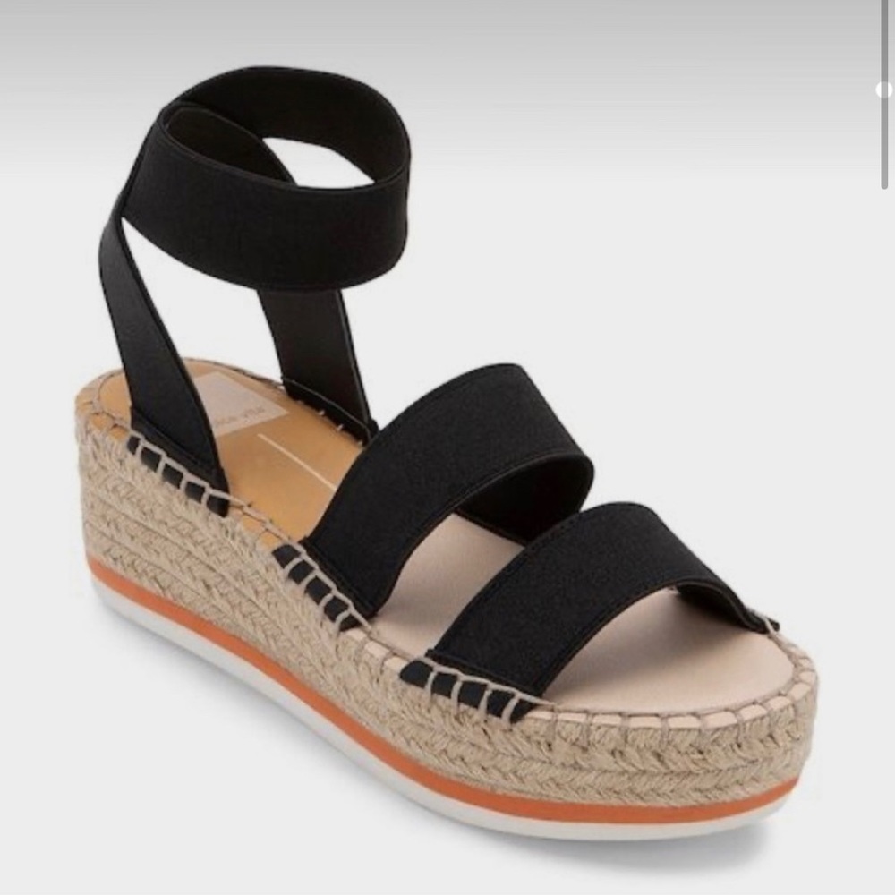 Black Dolce Vita platform espadrilles sandals
